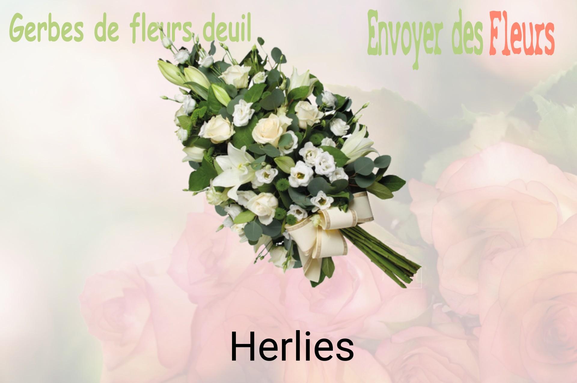 Gerbe de fleurs de deuil livrée à Herlies